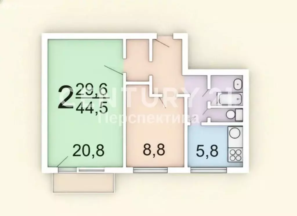 2-комнатная квартира: Москва, 16-я Парковая улица, 19к1 (44 м) - Фото 2