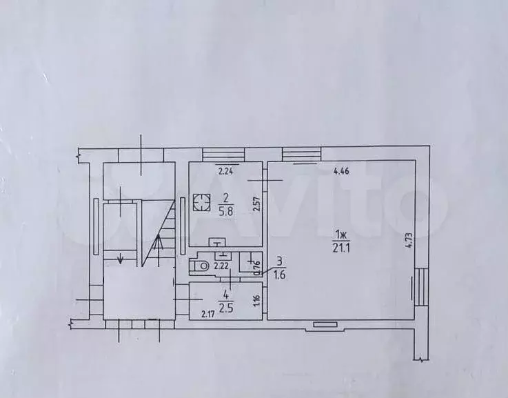 1-к. квартира, 32 м, 1/2 эт. - Фото 0