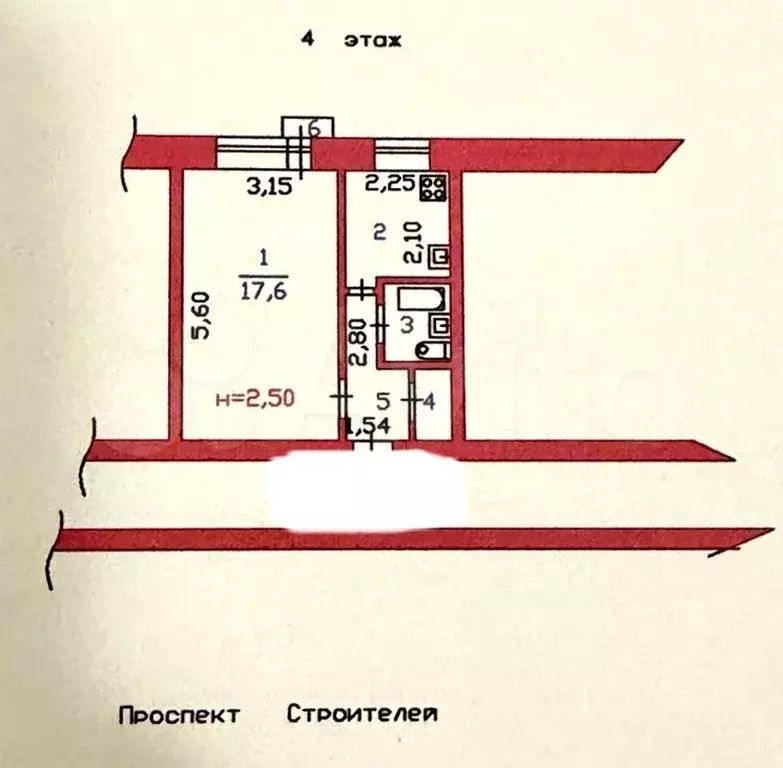 1-к. квартира, 28,8 м, 4/9 эт. - Фото 0