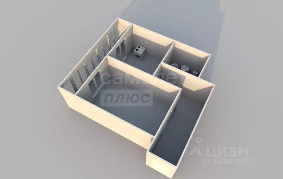 1-к кв. Оренбургская область, пос. Саракташ ул. Мира, 201 (35.3 м) - Фото 2