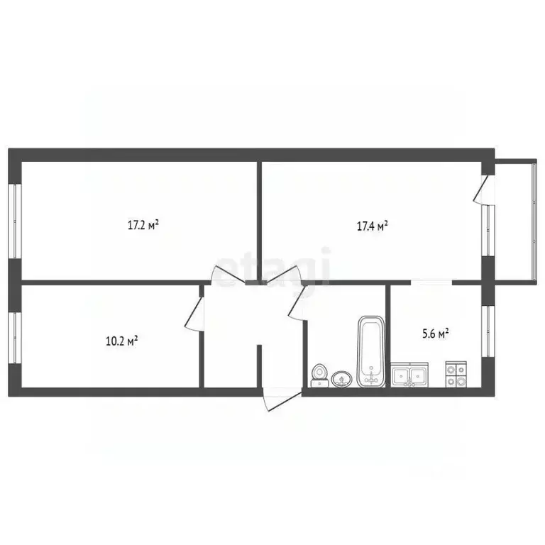 3-к кв. Камчатский край, Петропавловск-Камчатский просп. Циолковского, ... - Фото 2