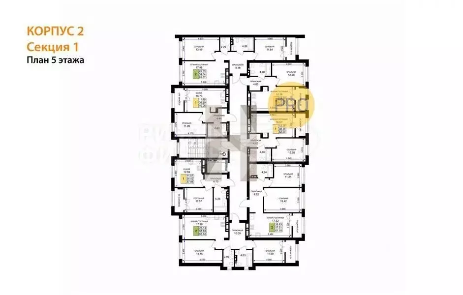 2-к кв. Калининградская область, Гурьевск Включи жилой комплекс (65.62 ... - Фото 2