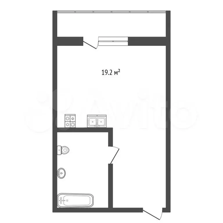 Квартира-студия, 19,2 м, 9/15 эт. - Фото 0