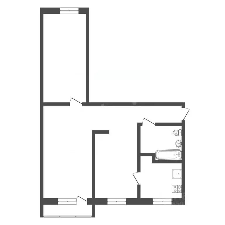 2-к кв. Тульская область, Новомосковск ул. Вахрушева, 34 (59.0 м) - Фото 2