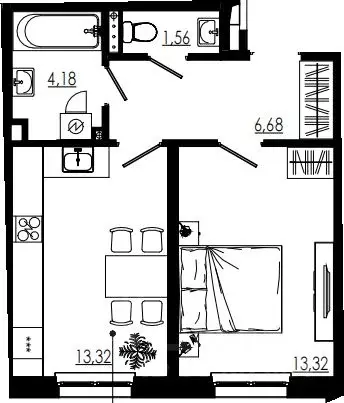 1-к кв. Ленинградская область, Тосненский район, Форносовское ... - Фото 0
