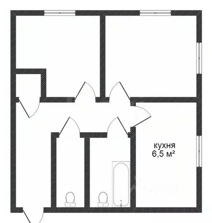 2-к кв. Калужская область, Калуга ул. Вооруженного Восстания, 1 (43.0 ... - Фото 2