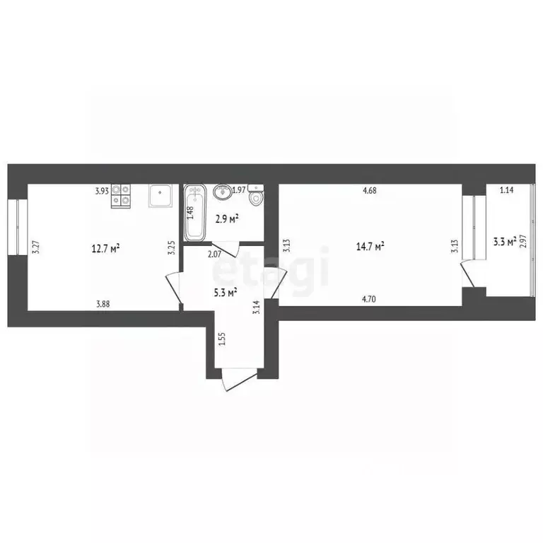 1-к кв. Башкортостан, Стерлитамакский район, Отрадовский сельсовет, с. ... - Фото 2