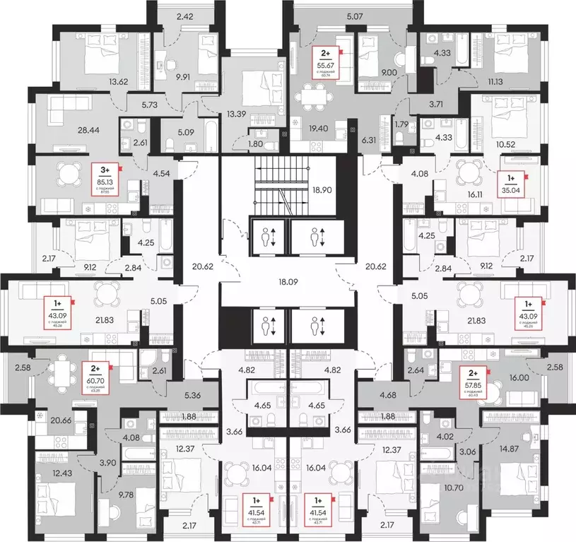 1-к кв. Ханты-Мансийский АО, Сургут 37-й мкр,  (43.09 м) - Фото 1