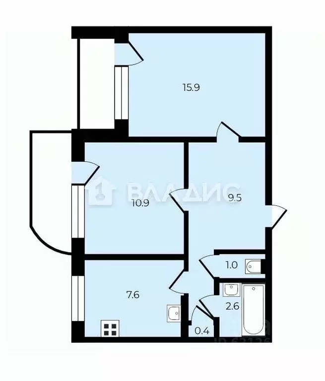 2-к кв. Санкт-Петербург Ириновский просп., 31/48 (47.9 м) - Фото 2