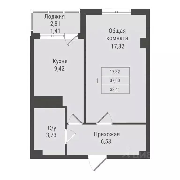 1-к кв. Саха (Якутия), Якутск Парк Победы жилой комплекс (38.41 м) - Фото 0