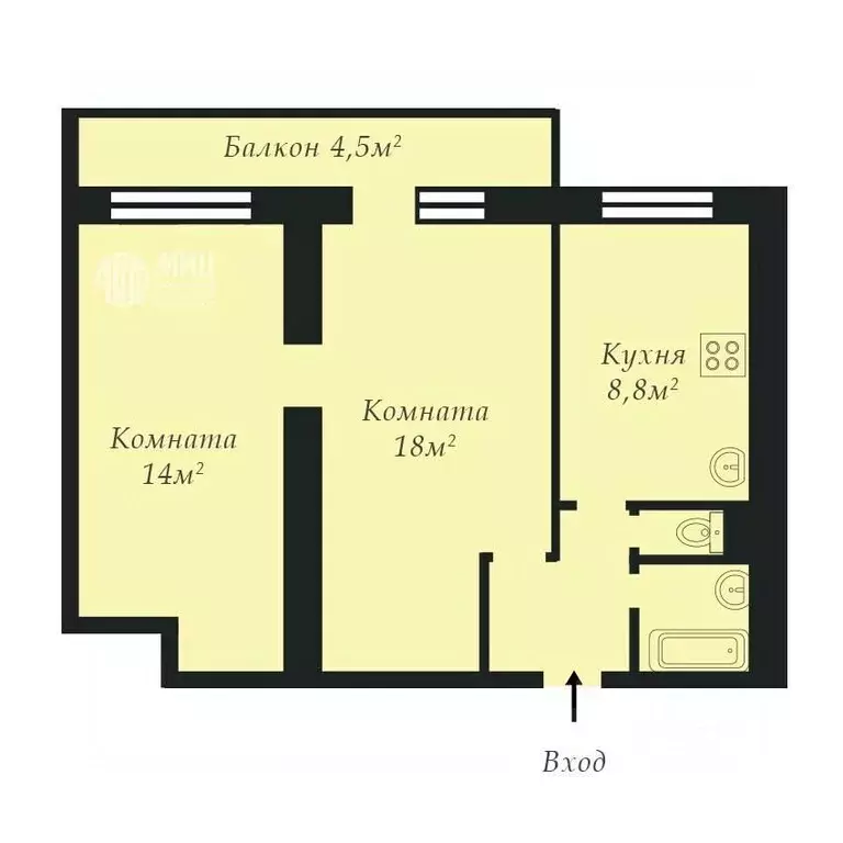 2-к кв. Москва Рязанский просп., 80К3 (48.5 м) - Фото 2