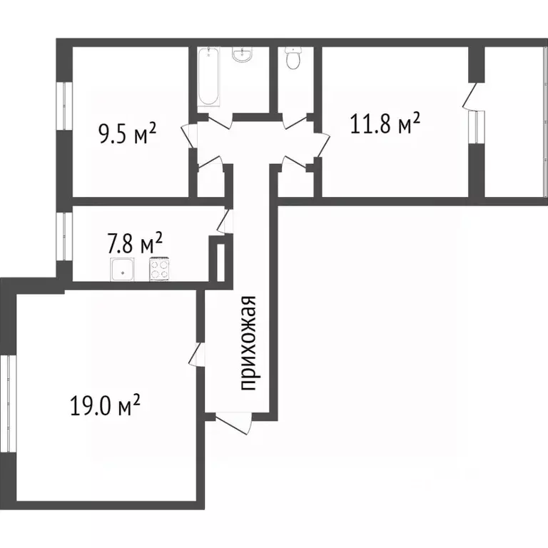 3-к кв. Красноярский край, Норильск ул. Бегичева, 21 (66.2 м) - Фото 1