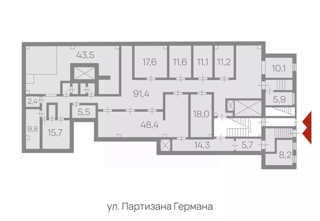 Офис в Санкт-Петербург ул. Партизана Германа, 22 (349 м) - Фото 1