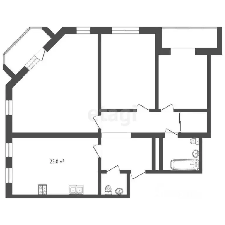 3-к кв. Костромская область, Кострома Лесная ул., 15А (126.5 м) - Фото 1