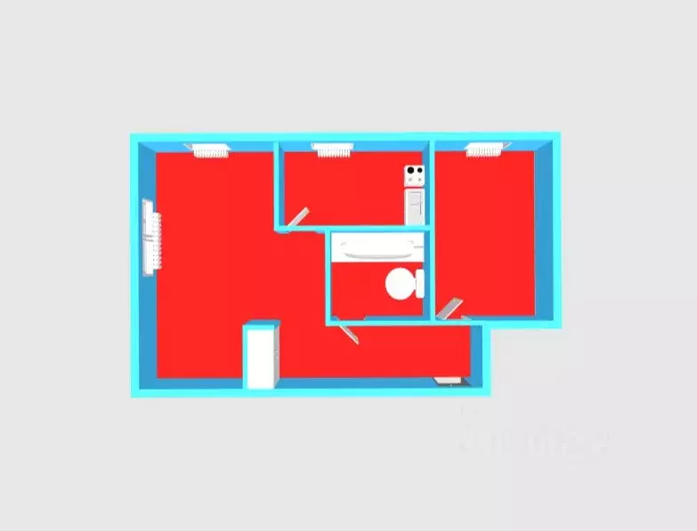 2-к кв. Камчатский край, Вилючинск ул. Мира, 12 (42.2 м) - Фото 1
