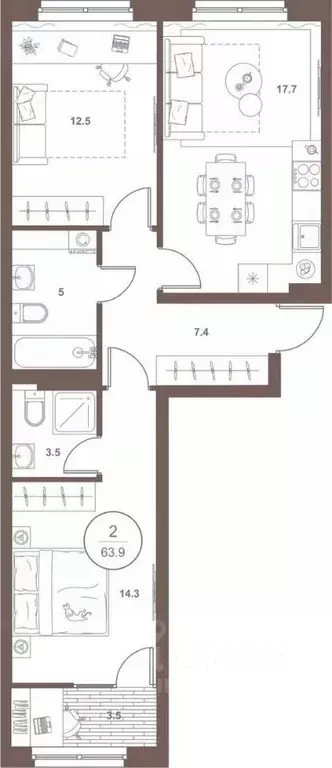 2-к кв. Пензенская область, Пенза Арбеково жилрайон, Дальнее Арбеково ... - Фото 2