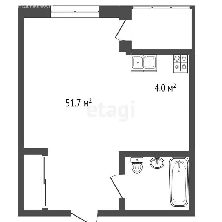 2-комнатная квартира: Севастополь, Парковая улица, 7 (51.7 м) - Фото 1