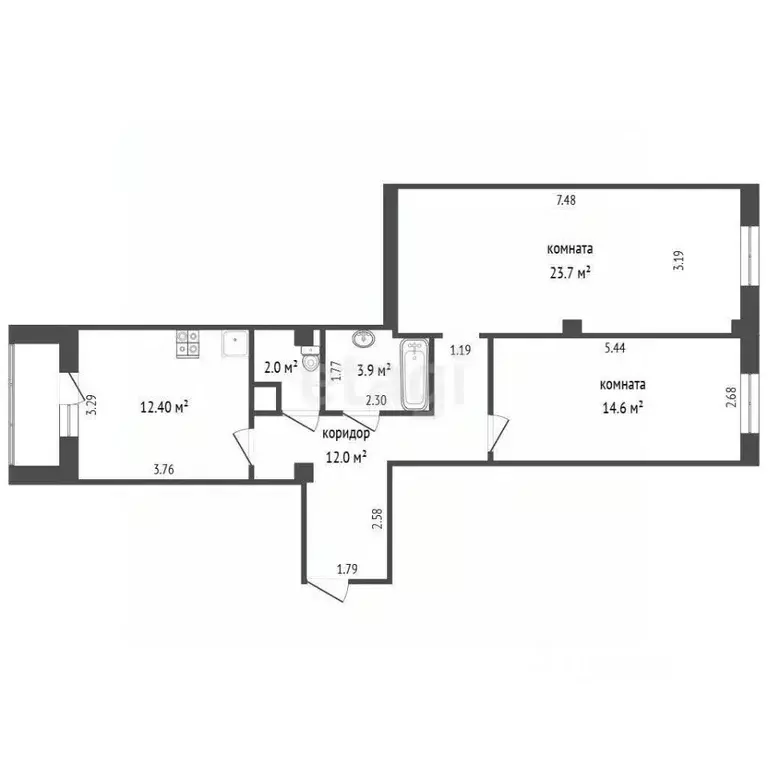 2-к кв. Ростовская область, Аксай Садовая ул., 31А (69.9 м) - Фото 2