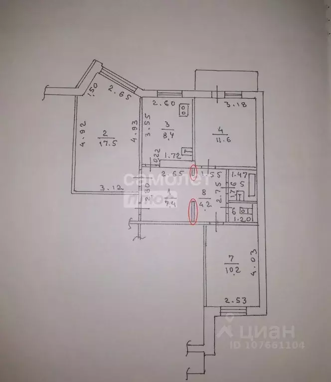 3-к кв. Липецкая область, Липецк ул. Катукова, 26 (62.5 м) - Фото 1