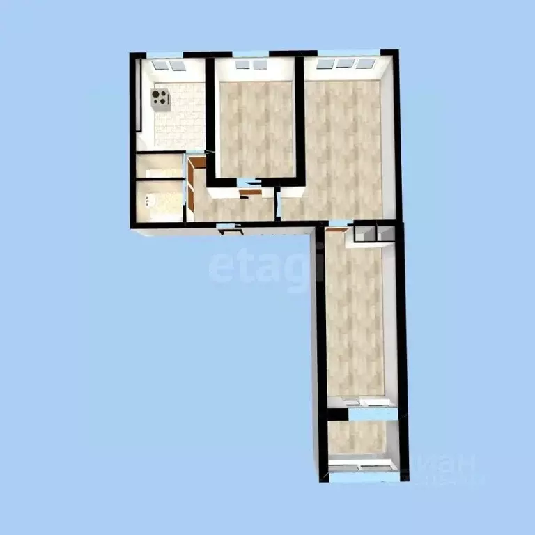 3-к кв. Башкортостан, Уфа ул. Красина, 15 (60.4 м) - Фото 1