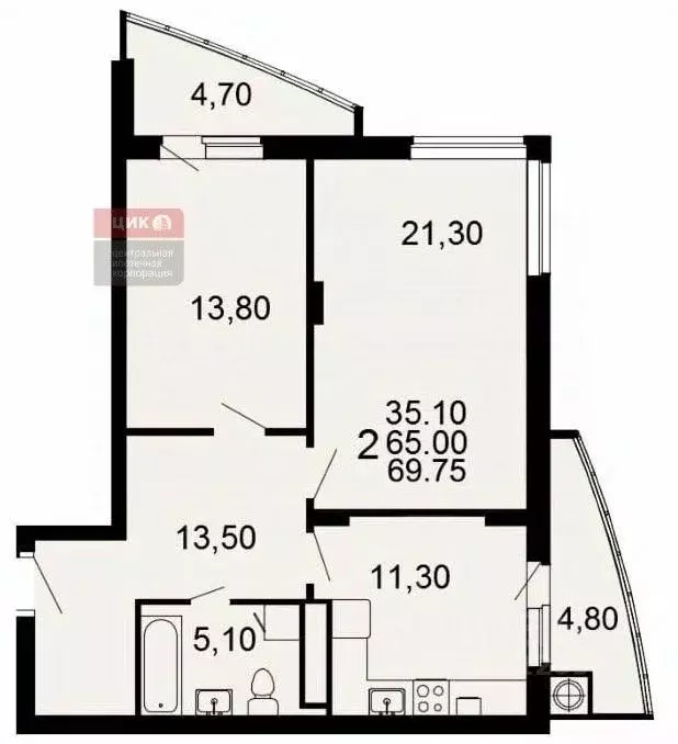 2-к кв. Рязанская область, Рязань Касимовское ш., 67к3 (65.1 м) - Фото 2