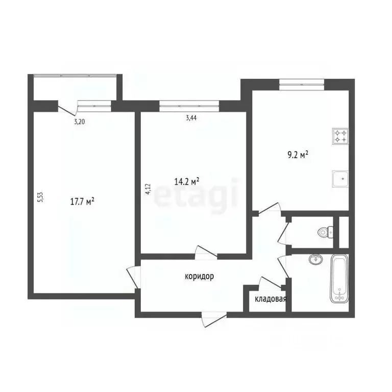 2-к кв. Москва ул. Академика Анохина, 12К4 (54.0 м) - Фото 1