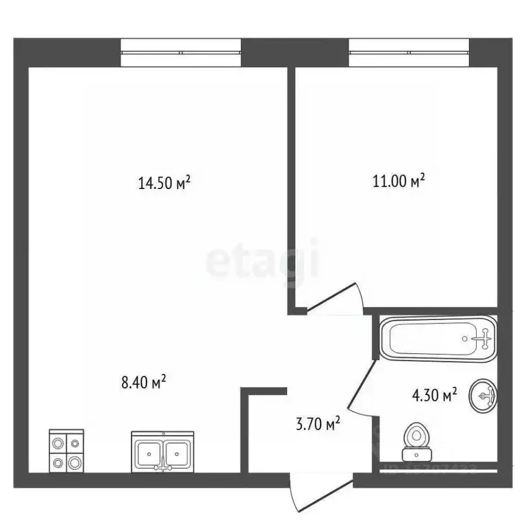 1-к кв. Санкт-Петербург наб. Обводного Канала, 169 (41.9 м) - Фото 2
