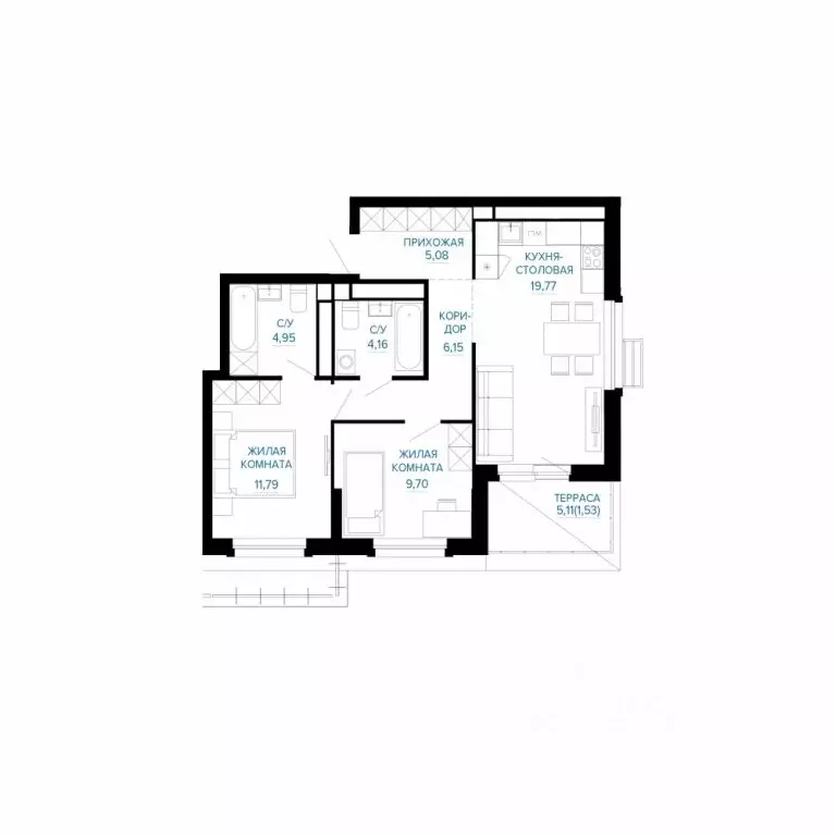 2-к кв. Свердловская область, Екатеринбург ул. Энтузиастов (63.13 м) - Фото 1