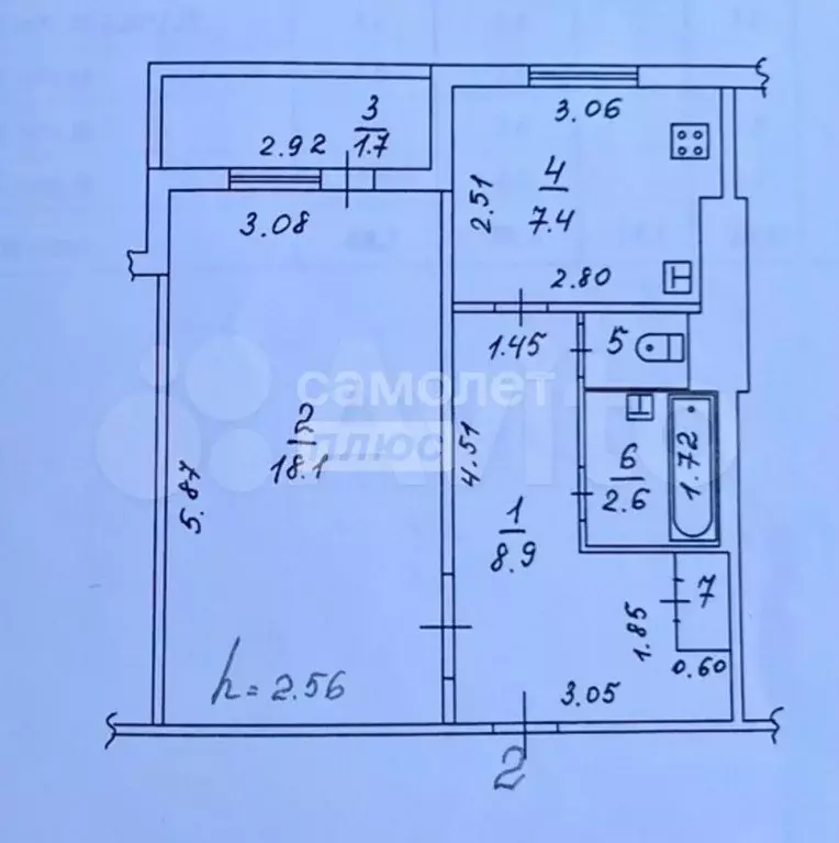 1-к. квартира, 38 м, 1/5 эт. - Фото 0