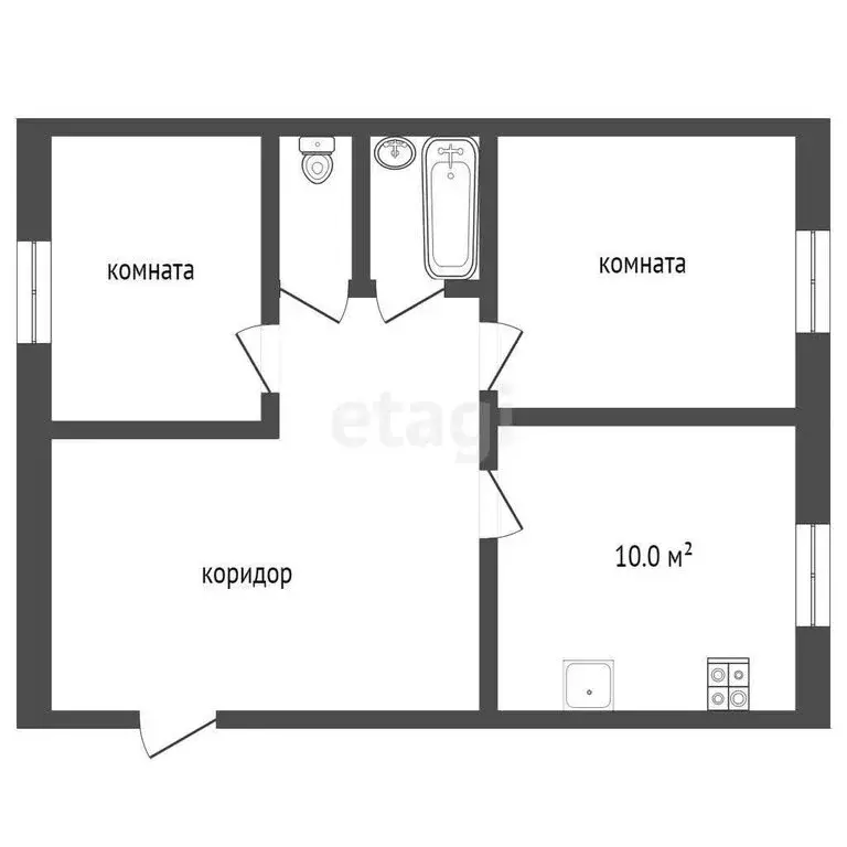 2-комнатная квартира: Ярославская область, Рыбинский муниципальный ... - Фото 1