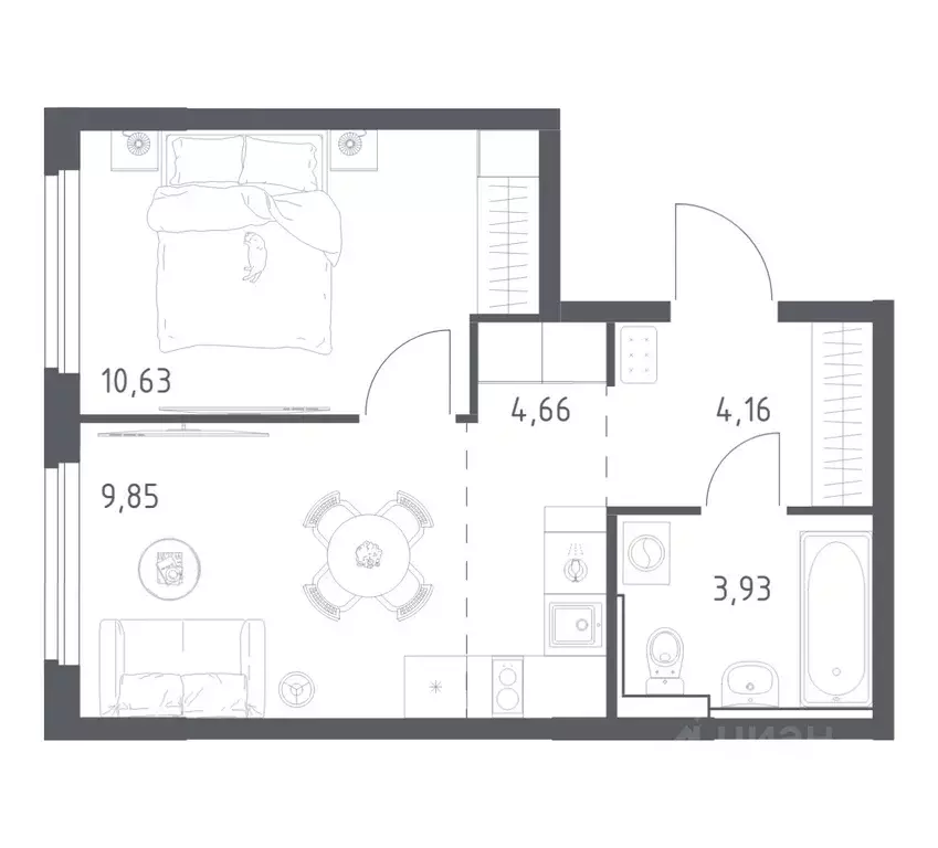 1-к кв. Ростовская область, Ростов-на-Дону Донские Легенды жилой ... - Фото 1