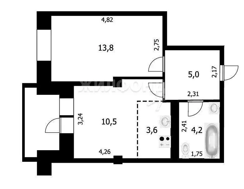 2-комнатная квартира: Новосибирск, Междуреченская улица, 3 (41.3 м) - Фото 0