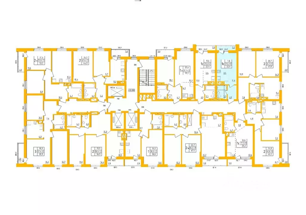 Студия Башкортостан, Уфа Инорс-4Б мкр, Акварель жилой комплекс (22.2 ... - Фото 1