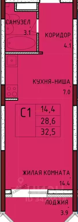 Студия Тульская область, Тула городской округ, с. Осиновая Гора ул. ... - Фото 2