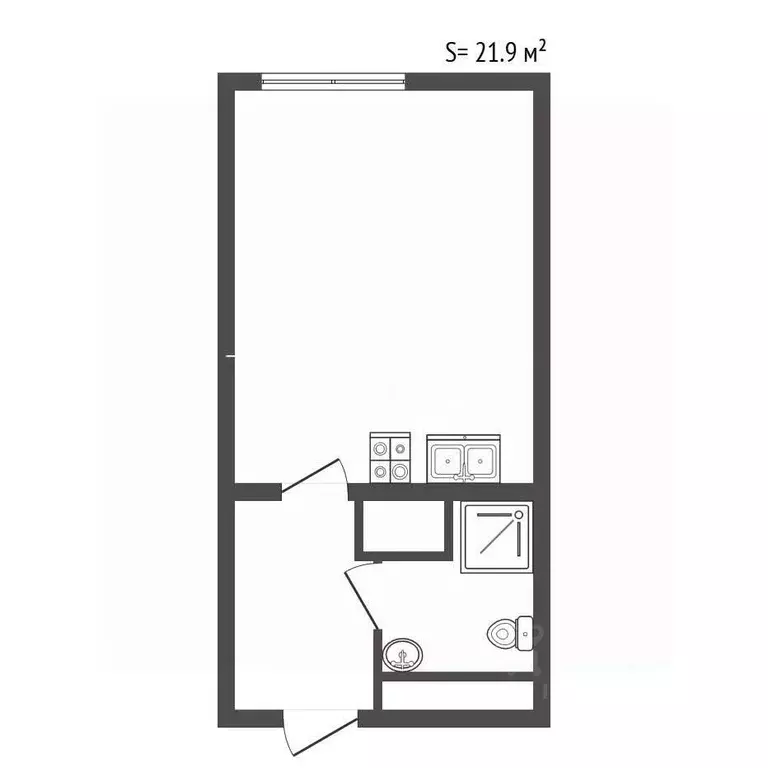 Студия Санкт-Петербург ул. Маршала Казакова, 21к2 (21.9 м) - Фото 2