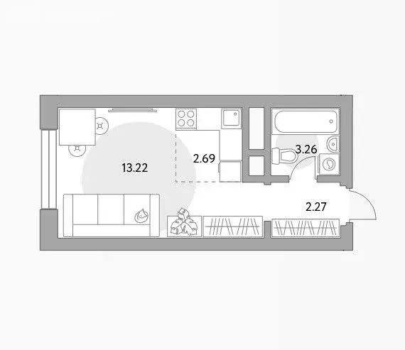 Квартира-студия: Красногорск, Ильинский тупик, 1А (23 м) - Фото 0