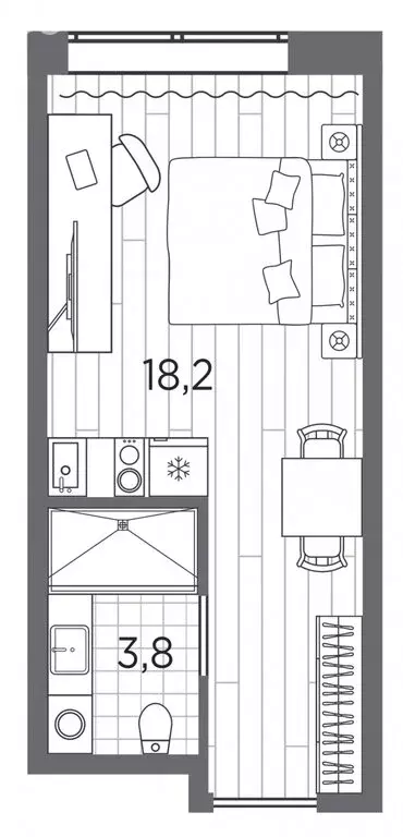 Квартира-студия: Санкт-Петербург, проспект Стачек, 62Б (22 м) - Фото 0