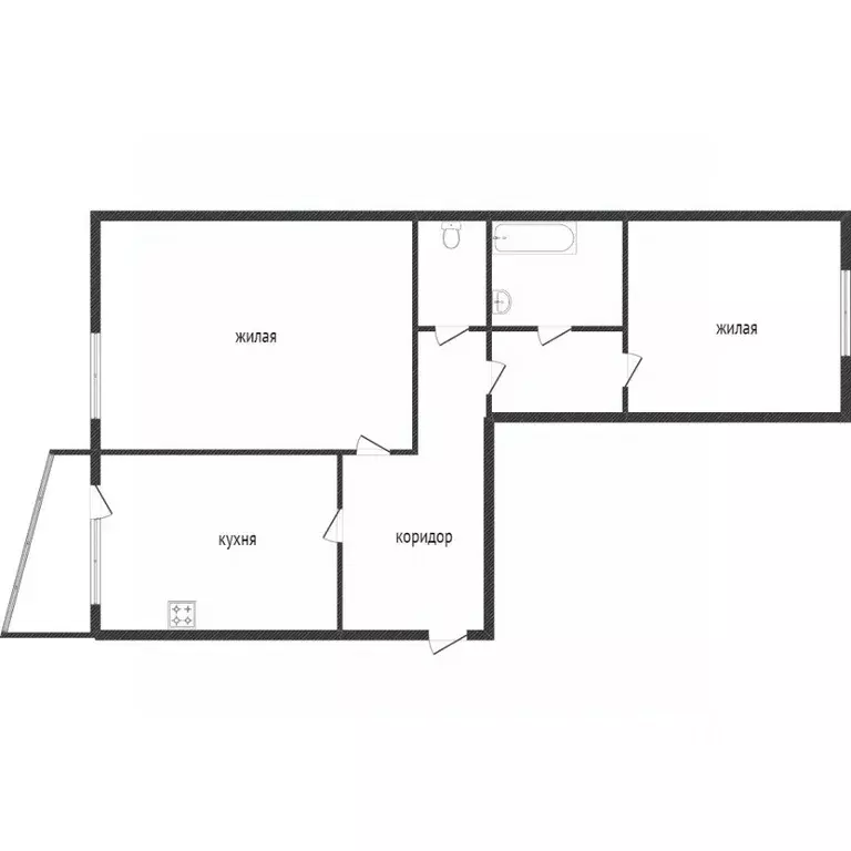2-к кв. Ханты-Мансийский АО, Сургут ул. Профсоюзов, 40 (54.9 м) - Фото 2