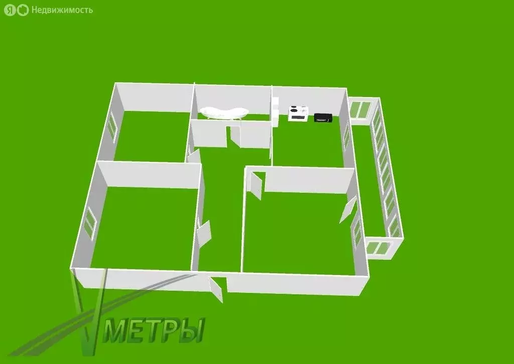 3-комнатная квартира: Владивосток, Днепровская улица, 55 (62.5 м) - Фото 1