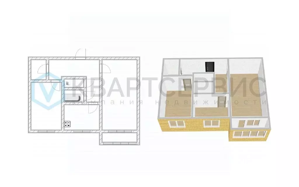 2-к кв. Омская область, Омск Нефтезаводская ул., 31В (43.5 м) - Фото 2