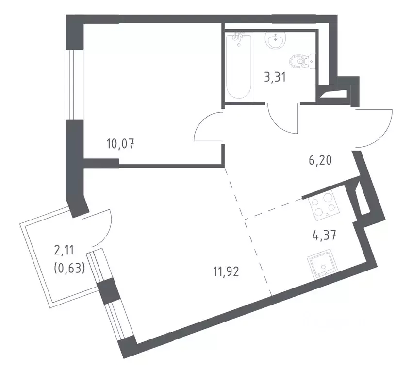1-к кв. Ленинградская область, Ломоносовский район, Лаголовское с/пос, ... - Фото 1