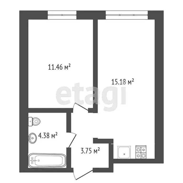 1-комнатная квартира: Тюмень, улица Николая Ростовцева, 24 (47.4 м) - Фото 0
