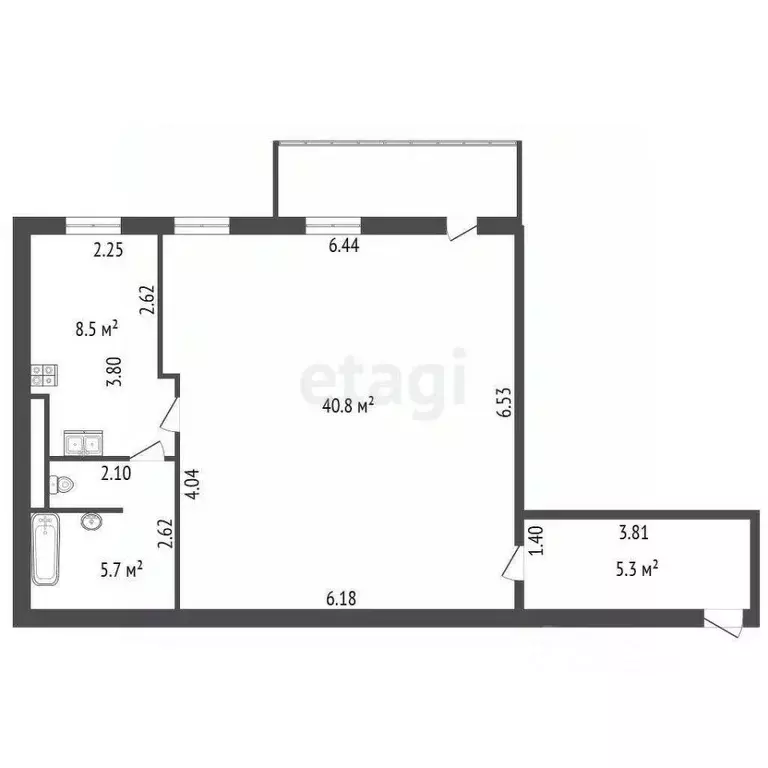 1-к кв. Санкт-Петербург Биржевой пер., 1/10 (59.5 м) - Фото 1