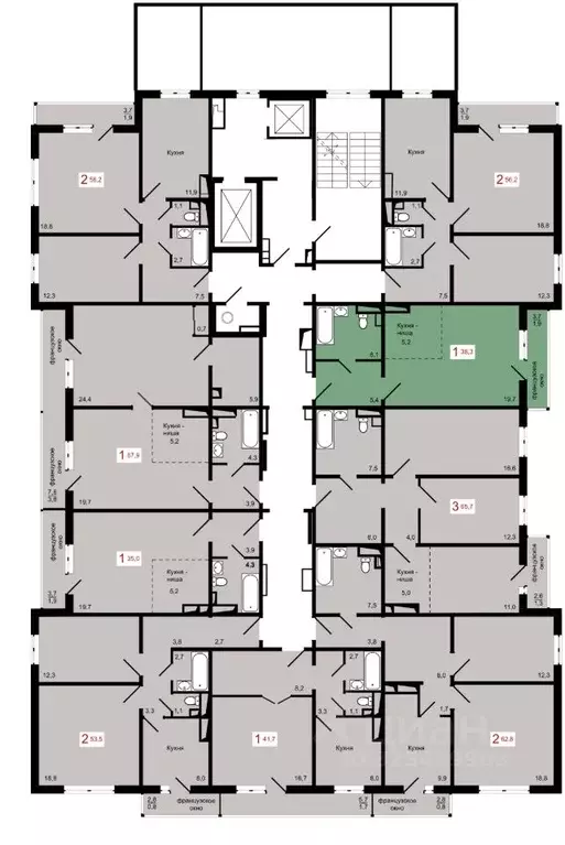 1-к кв. Красноярский край, Красноярск Пашенный мкр,  (38.3 м) - Фото 1