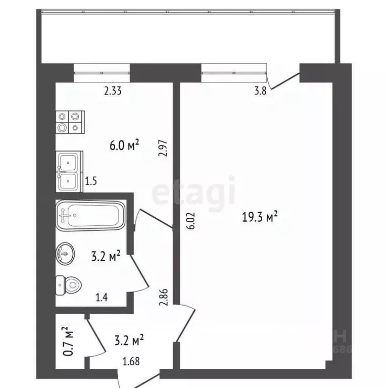 1-к кв. Калининградская область, Калининград Московский просп., 161 ... - Фото 2