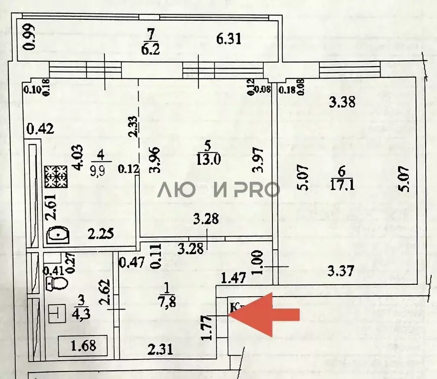2-к кв. Башкортостан, Уфа Транспортная ул., 34/2 (52.1 м) - Фото 2