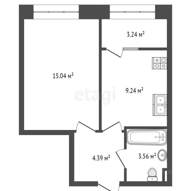 1-к кв. Омская область, Омск Пригородная ул., 29/1 (38.0 м) - Фото 1