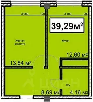 1-к кв. Ставропольский край, Ессентуки ул. Благодатная, 28 (39.29 м) - Фото 0