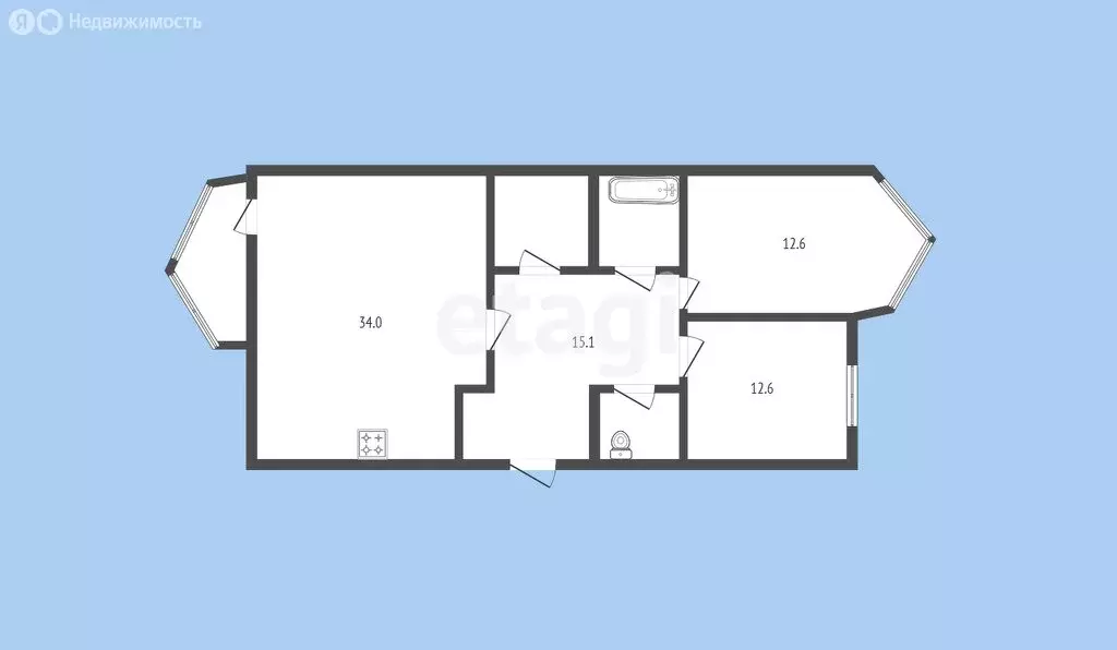 3-комнатная квартира: Черкесск, проспект Ленина, 154 (95 м) - Фото 1