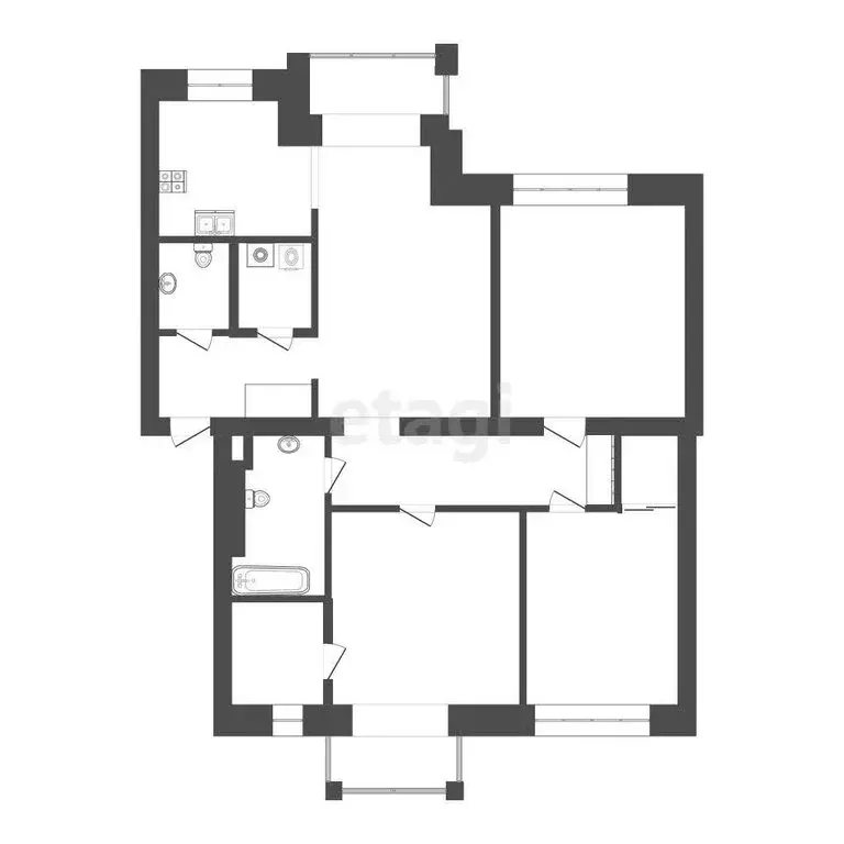 3-комнатная квартира: Тюмень, 6-й микрорайон, улица Валерии ... - Фото 1